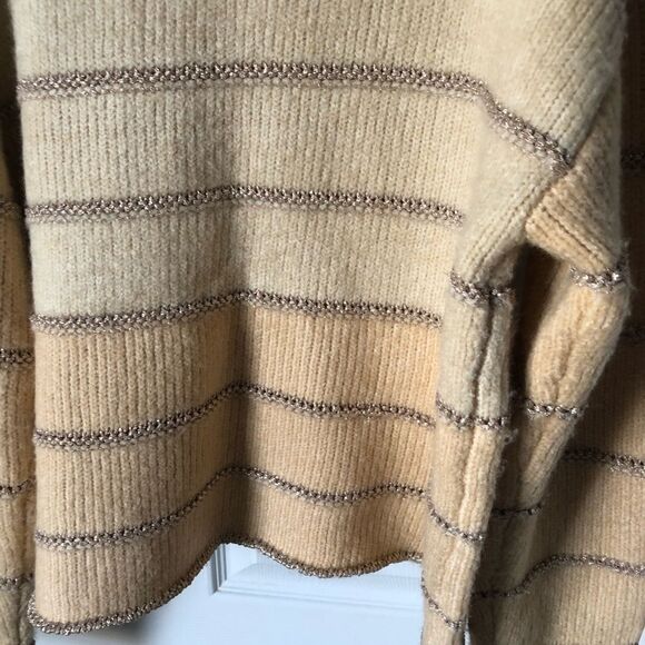 Anthropologie THML metallic Striped Pullover Knit Sweater women Size Medium - Picture 10 of 10